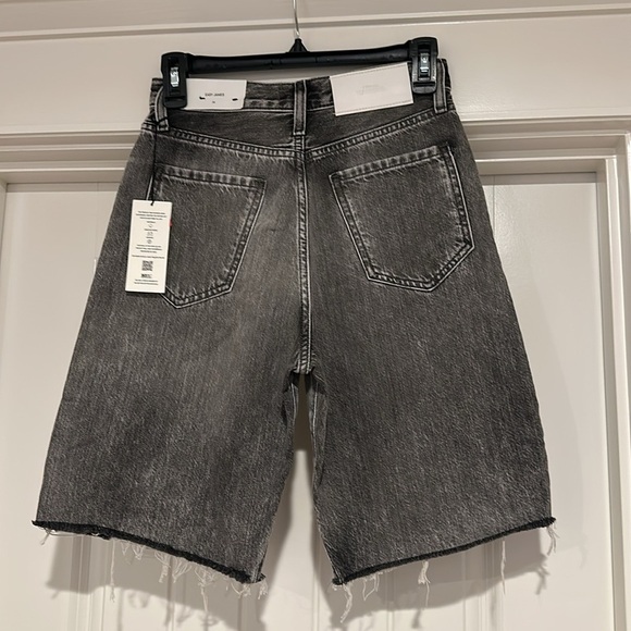7 for all mankind Easy James Grey Short‎ Jean Denim Jeans Shorts size 24 NWT - Picture 6 of 7